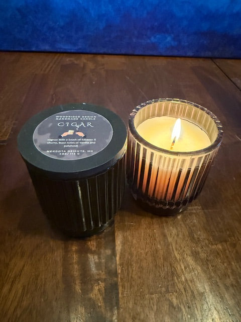 Cigar small lidded glass candle