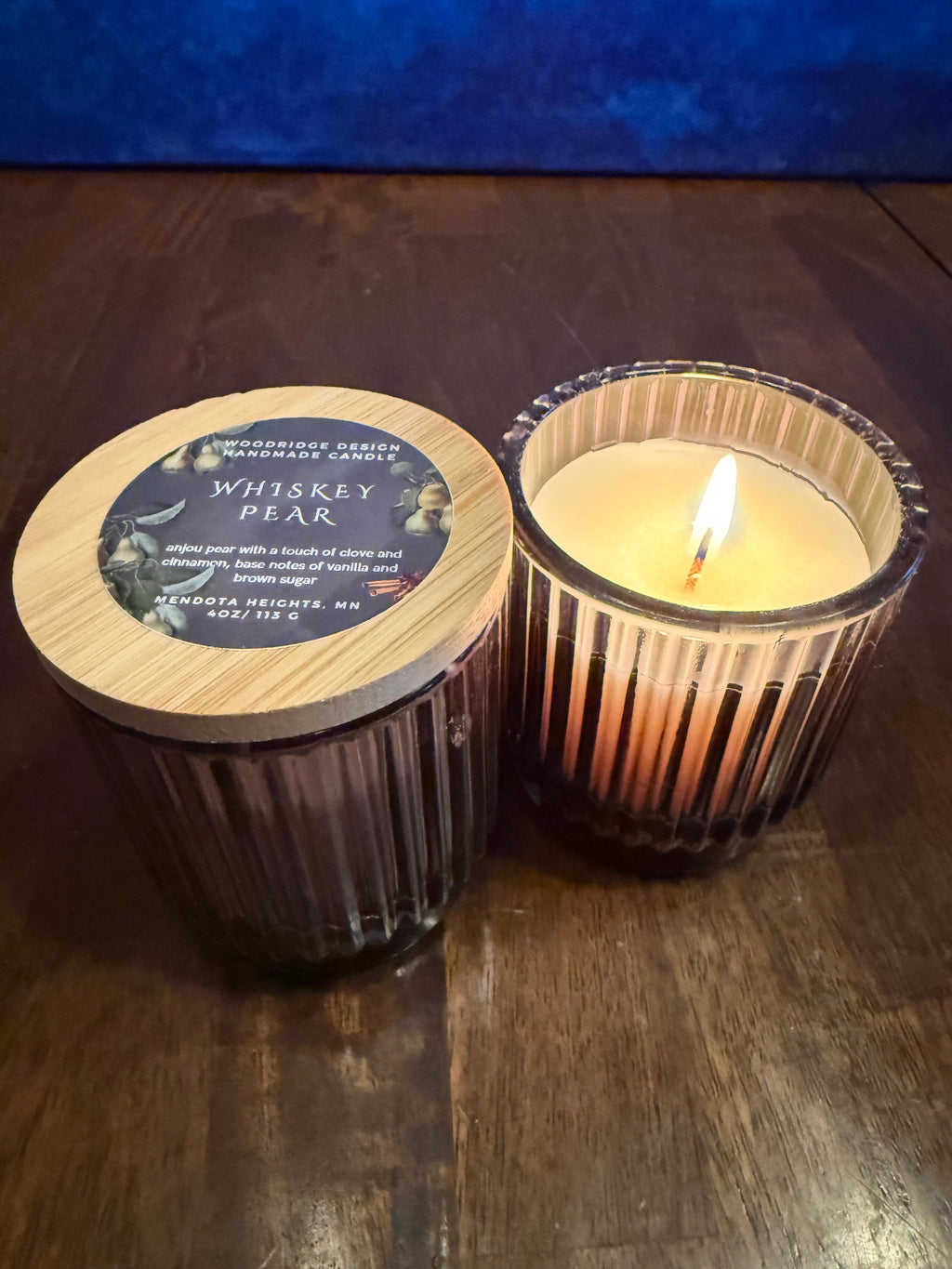 Small lidded glass candle