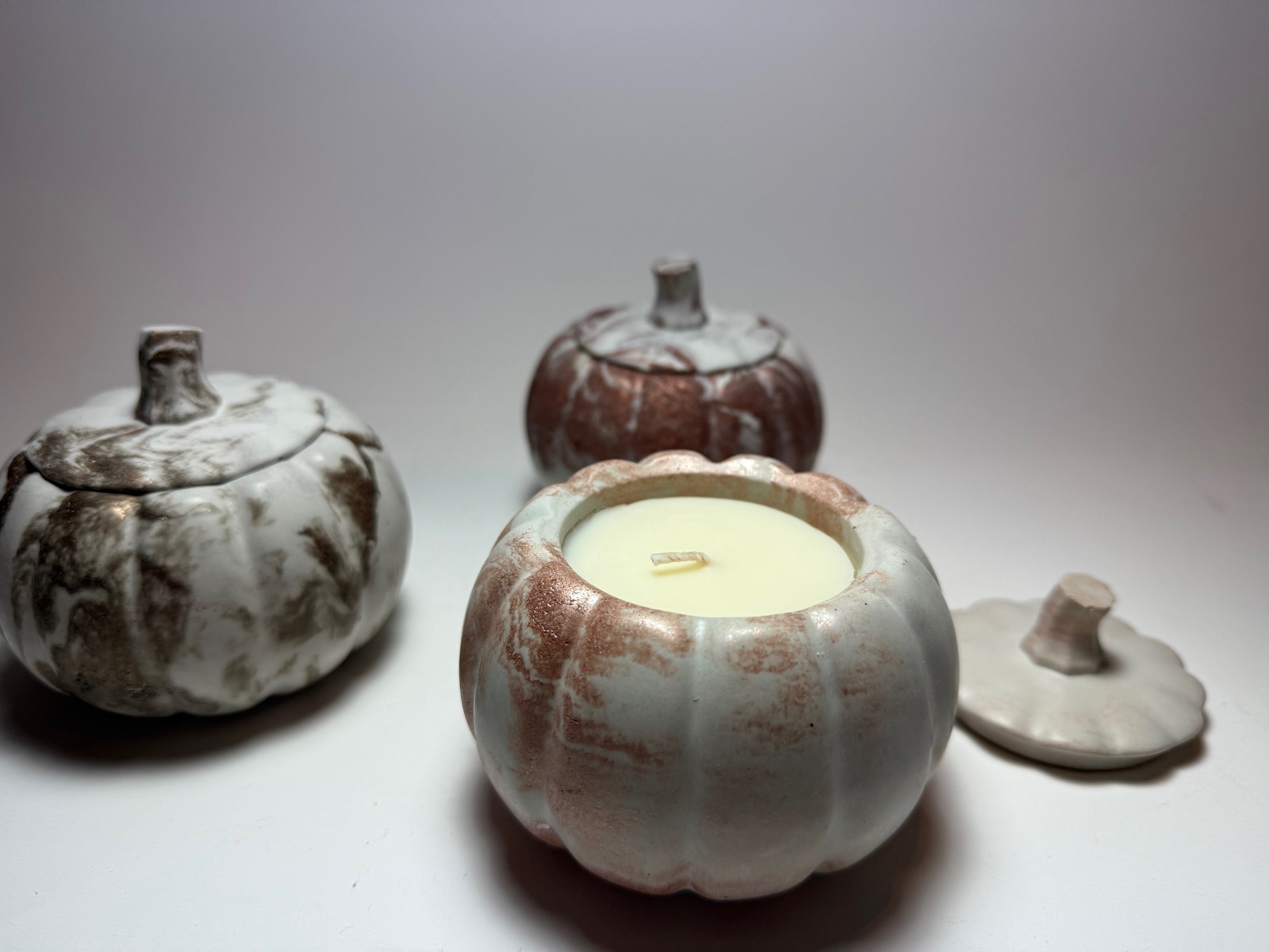Cement Pumpkin Candle