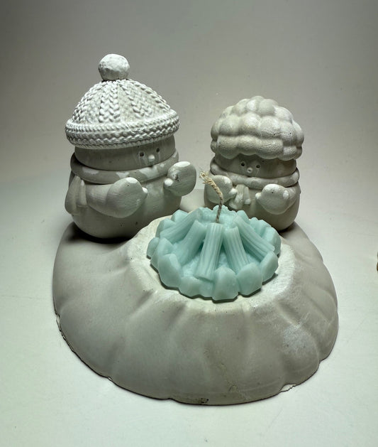 Cement Snowman Set