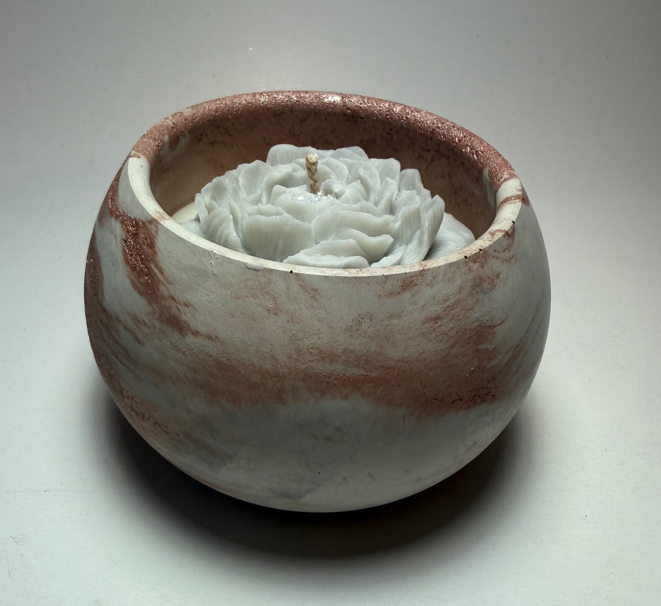 Cement 8oz Candle with Rose top