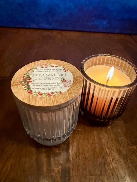 Small lidded glass candle