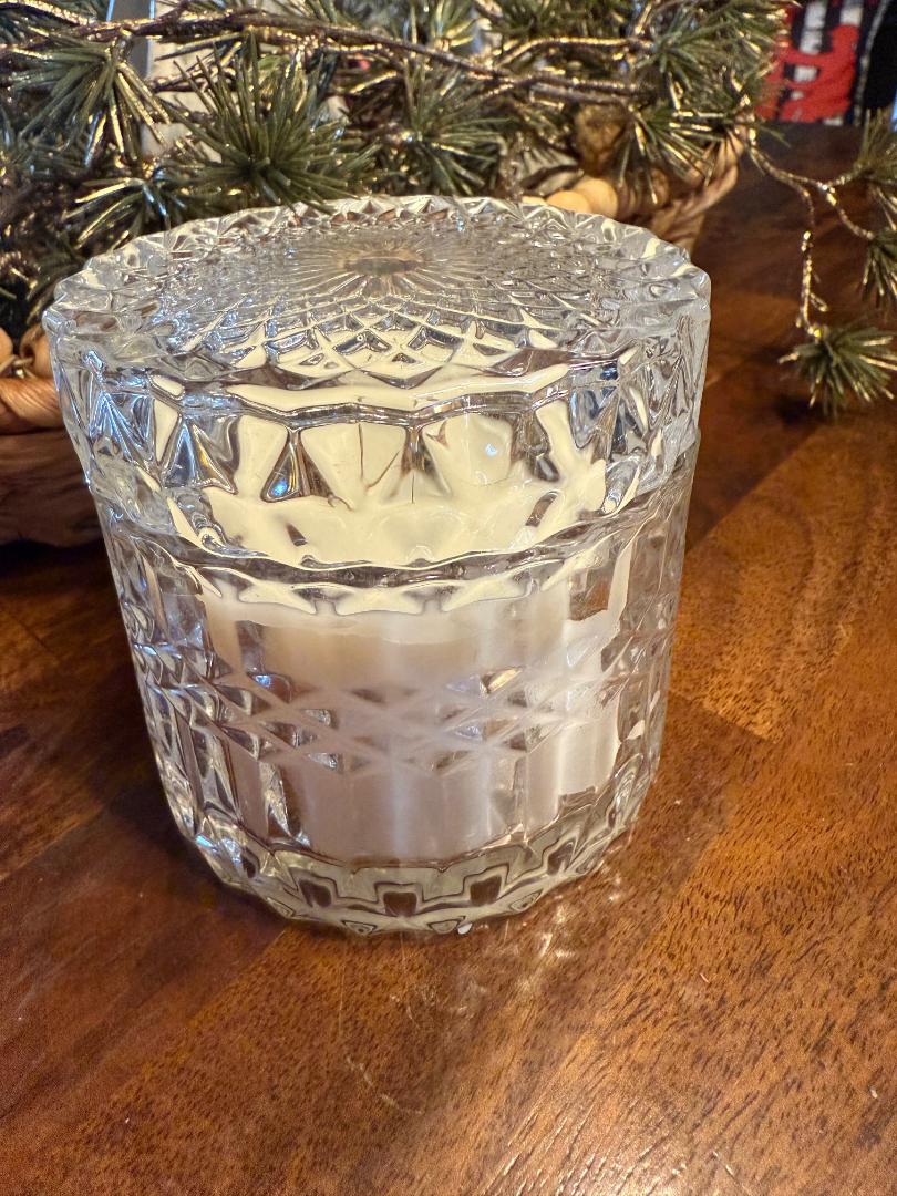 Crystal Lidded Glass Candle